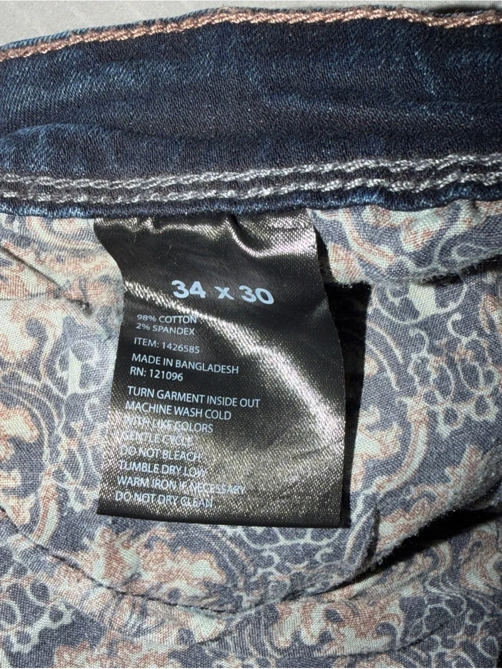 Men's English Laundry Sutton Slim Straight Leg Dark Blue Jeans Size 34x 30